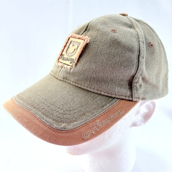 Walt Disney World Mickey Mouse Metal Logo Brown Tan Strapback Baseball Cap Hat - Picture 1 of 9